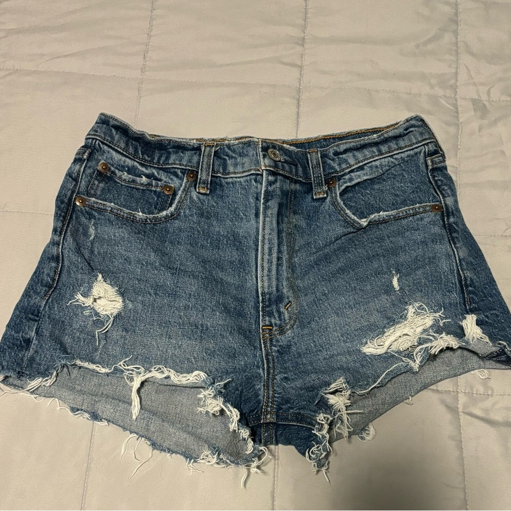 Abercrombie curve love high rise mom shorts